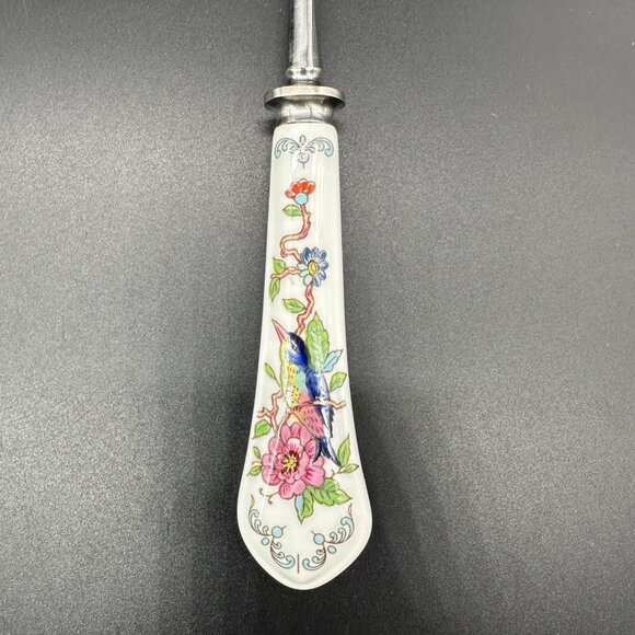 Vintage Aynsley Pembroke Fine Bone China Stainless Steel Steak Forks Bird Floral - Picture 3 of 9